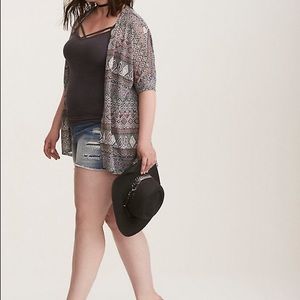 Torrid Geo Print Hacci Knit Dolman Cardigan